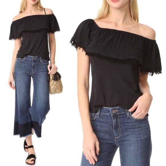 Splendid Black Top Blouse Off the Shoulder Small - Picture 12 of 12